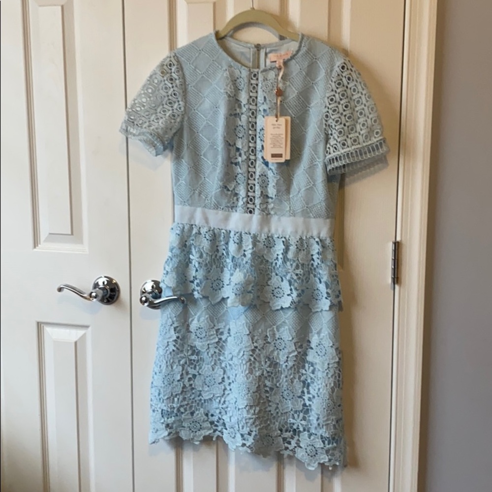 Ted Baker Size 2 Baby Blue skater dress
